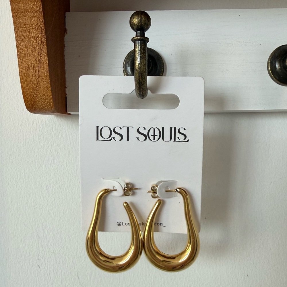 Lost Souls Gold Sculptural Hoop Earrings